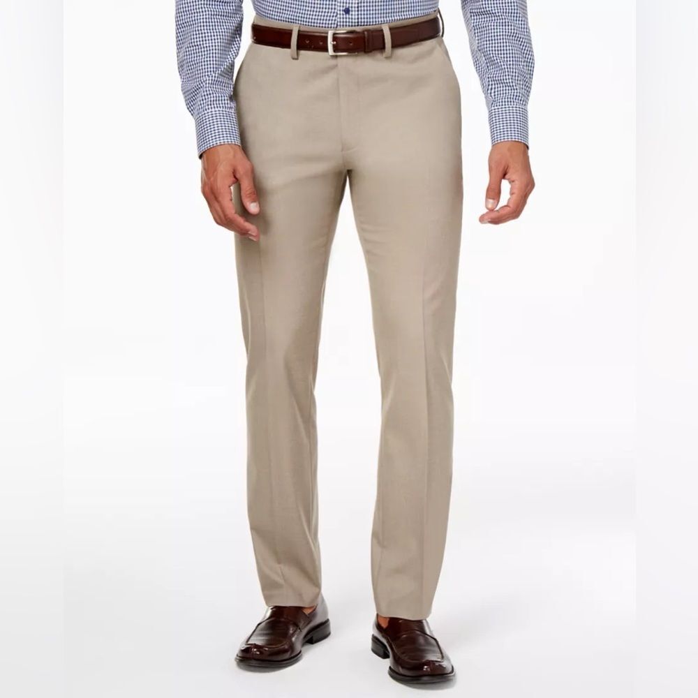 Kenneth Cole Reaction Men’s Dress Pants 34x29 Beige Tan Neutral Office Business
